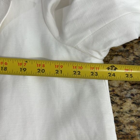 Kasper White Pocketed Faux-double-breasted Open Cuffed Sleeve Jacke Size 12 - Picture 9 of 11